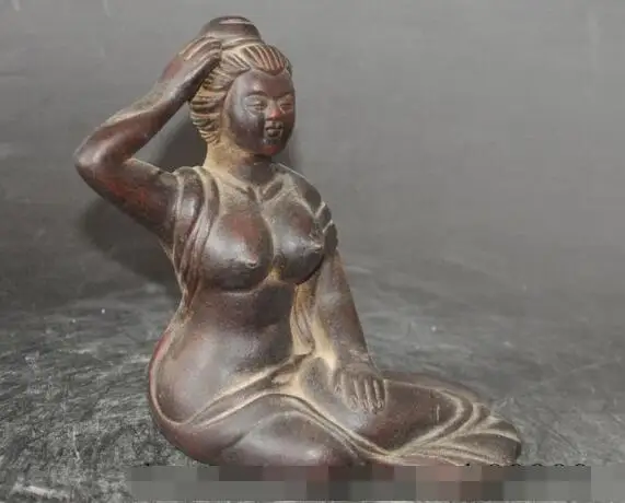 

S3035 old chinese yixing zisha Ceramics Sexy belle Beauty goddess art statue Sculpture