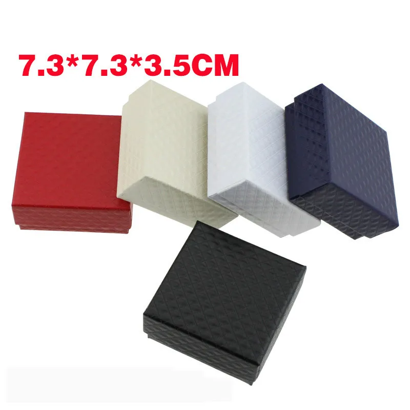 1 Pcs Square Jewelry Organizer Engagement Ring for Brooch Necklace Bracelet Display Gift Box Holder Black Red White Kraft Paper