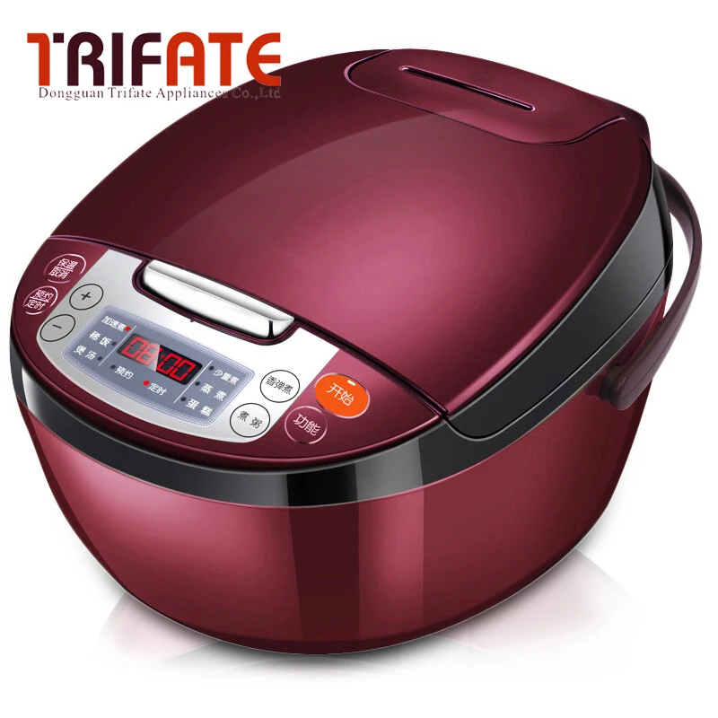 Wine red 220V 750W Multifunctional Smart Electric Rice Cooker 4L Heating pressure cooker home
