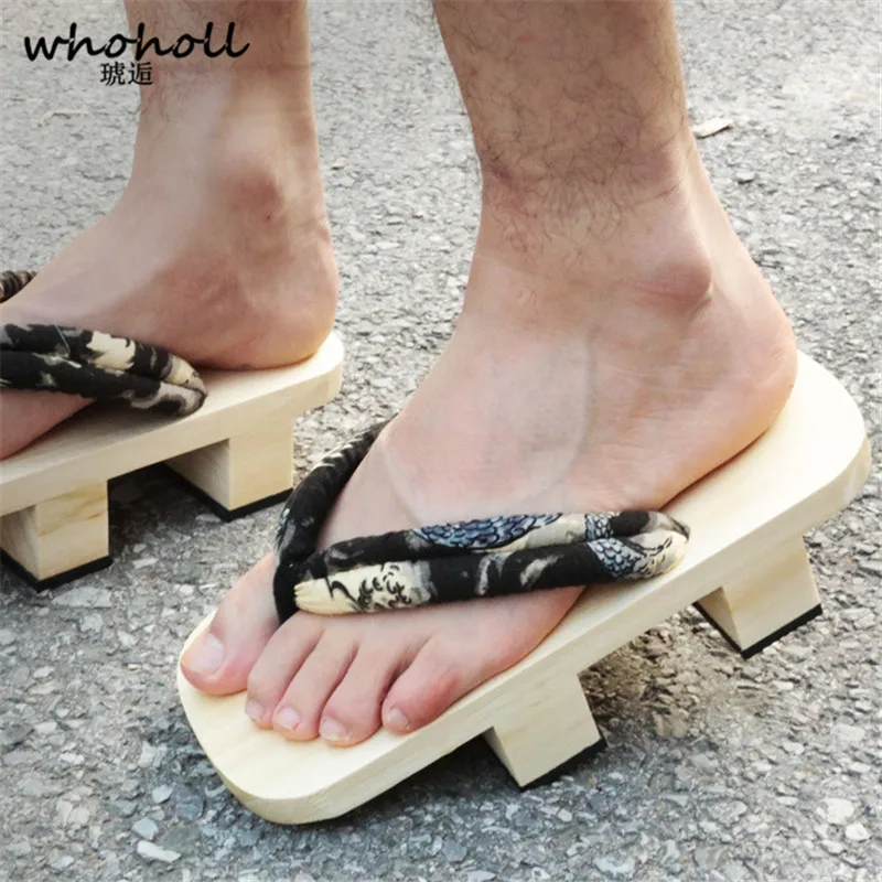 

WHOHOLL Geta Japanese Geta Sandals Man Flip-flops Wooden Sandals Clogs Shoes Slippers Summer Man Wome Slides COS custumes