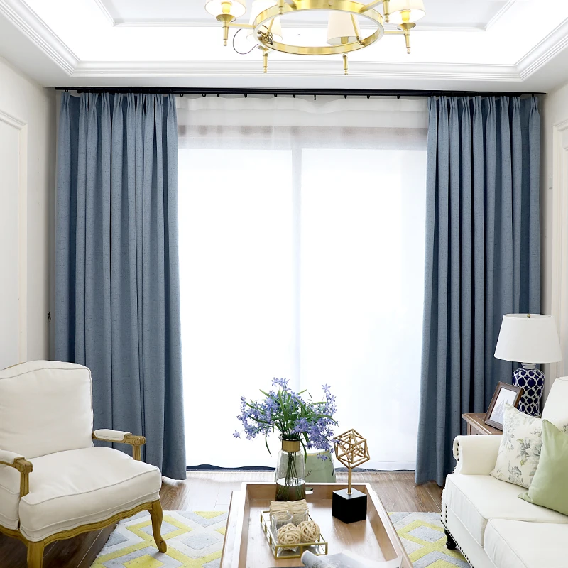 CITY IN CITY Plaid Blackout Home Decor Curtain For Living room Darpe Faux linen Curtains for Bedroom Rideaux Window Customized