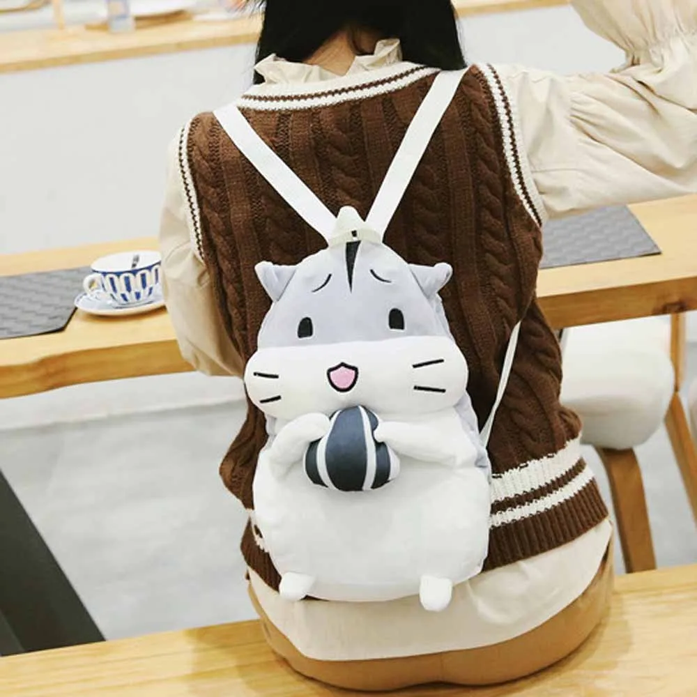 

Fashion Women Cute Backpack Character Pattern Type Bag Student Winter Hand Warmer Bag Mochilas Niñas 5H