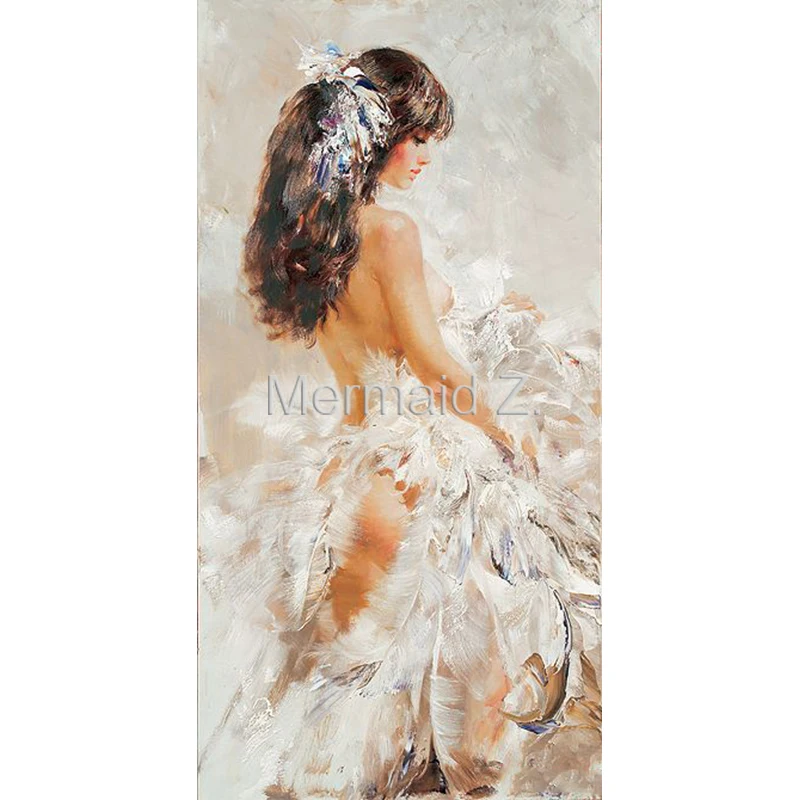 

Artist Hand-painted Abstract Spanish Dancer Feather skirt Oil Painting On Canvas Spanish Flamenco Dance Oil Paintings