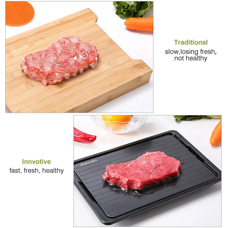 Лоток для быстрого размораживания с чистильщиком замороженное мясо разморозка пищевая тарелка для разморозки доска кухонный инструмент YU-Home