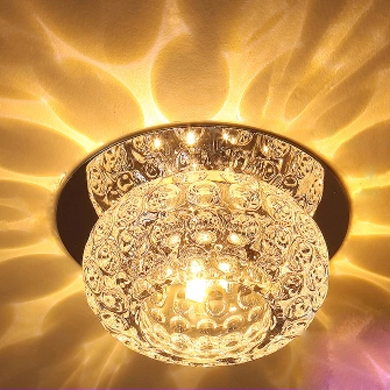 

Round Crystal LED bulb Ceiling Lighting Fixture Home Deco Entrance Ceiling Lamp Insert Mounted