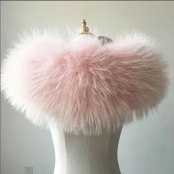 

Europe Winter Women's High Street Fashion 100% Big Real Raccoon Fur Hooded Ladies Natural Large Raccoon Collar Brand Top Quality