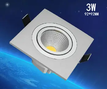 

10pcs/lot 3w dimmable Limited Square Bright Recessed Led Dimmable Downlight Cob Spot Light Decoration Ceiling Lamp Ac 110v 220v