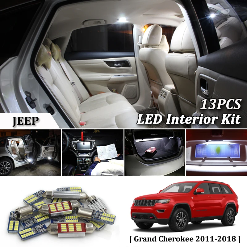 13Pcs White Canbus led Car interior lights upgrade Kit for 2011 2016