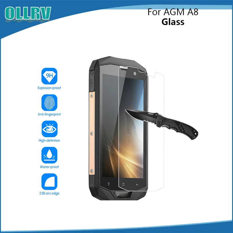 

Tempered Glass For AGM A8 Screen Protector 5.0 inch 9H Ultra Clear Anti knock Protective For AGM A8 Premium Explosion-proof Film