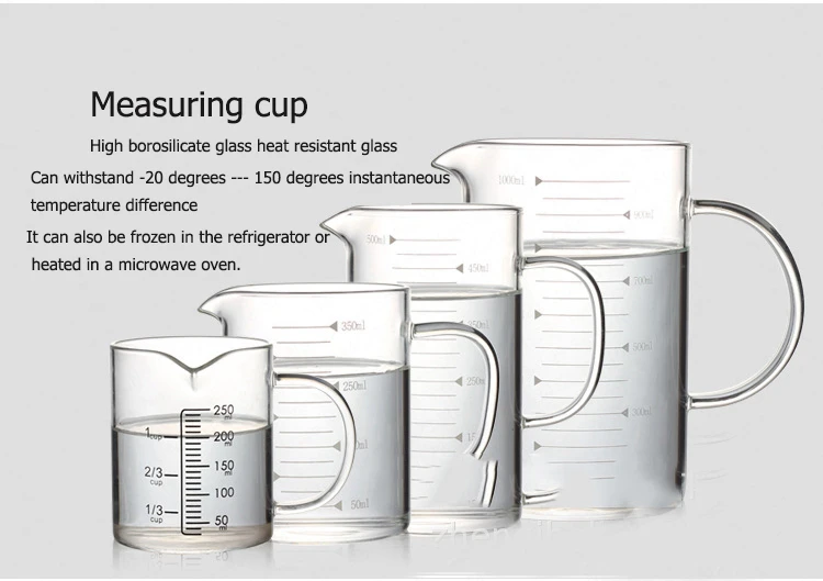 A, мерная ложка высокотемпературный стеклянный мерный стакан для жидкостей, измерительное устройство для молока со шкалой 350/500 мл
