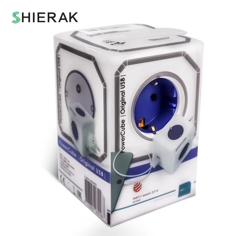 SHIERAK умный дом Мощность Cube разъем штепсельная вилка европейского стандарта 4