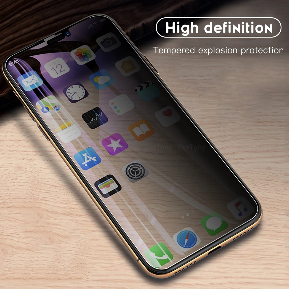GerTong полное покрытие частный экран протектор для iPhone X XR антишпионское закаленное