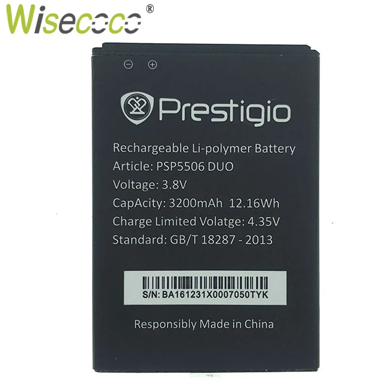 

Wisecoco PSP5506 DUO Battery For Prestigio Grace Q5 PSP5506 DUO Phone Battery Replacement +Tracking Code