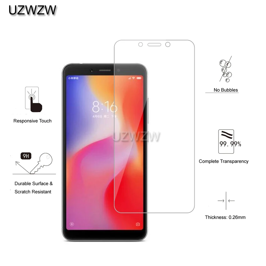 2 قطعة ل Xiaomi Redmi 6A قسط 2.5D 0.26 مللي متر الزجاج المقسى واقي للشاشة ل Xiaomi Redmi 6A زجاج واقي