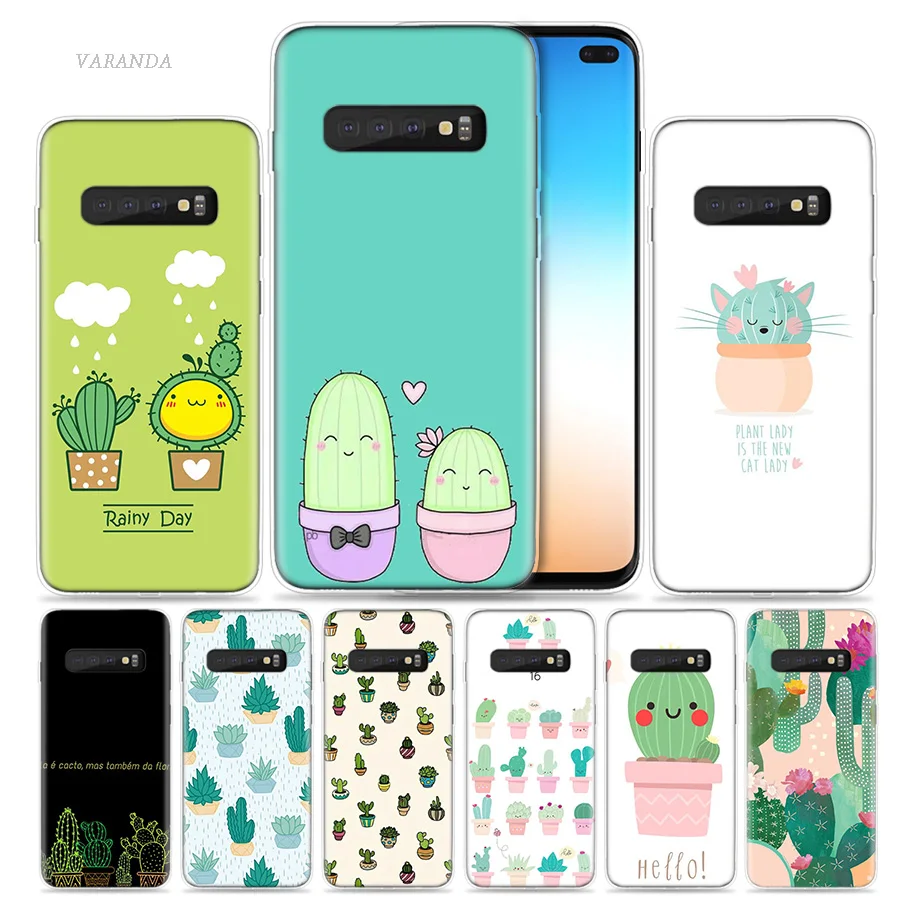 

Cactus Vintage Flower Case for Samsung Galaxy S8 S9 S10 5G S10e S7 Note 8 9 J4 J6 Plus J5 J8 2018 J3 Silicone Phone Bags Capa