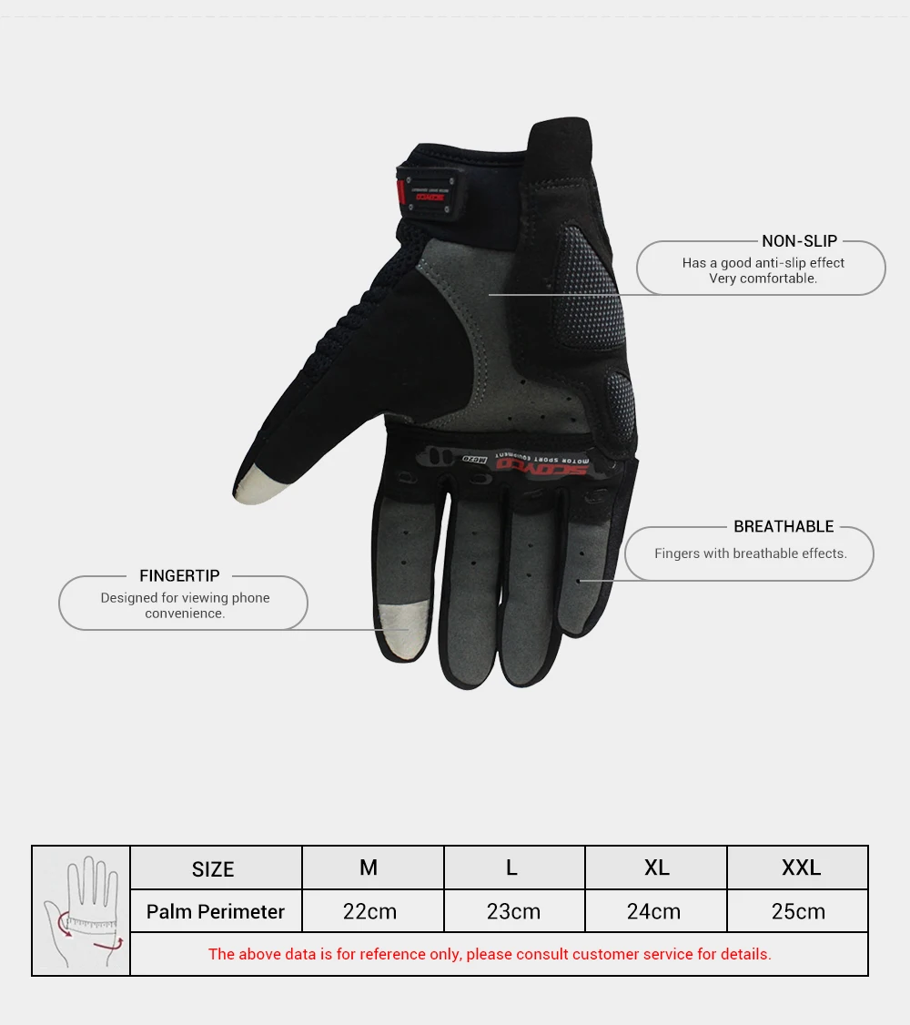 SCOYCO мотоциклетные перчатки мужские перчатки для мотокросса из углеродного волокна защитные мото перчатки Luva Couro Motoqueiro Guantes Moto Black