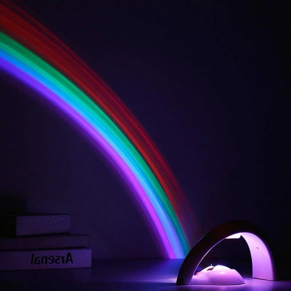 Фонарь-ночник светодиодный проектор радуги цветная лампа Волшебные романтические огни для детей, добавить usb-кабель в подарок
