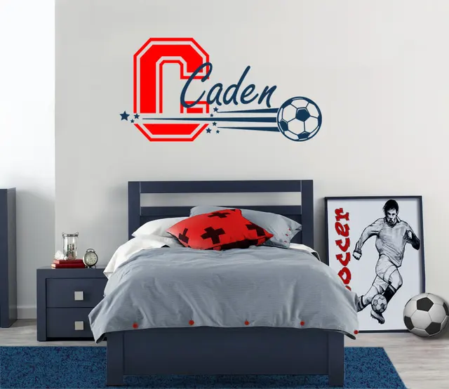Sports Soccer Monogram Wall Stickers Fans Diy Home Decor Sports Soccer Monogram Wall Stickers Fans Diy Home Decor Bedroom Personalized Name Decals Art