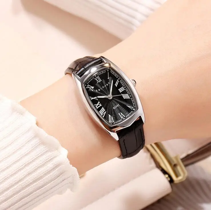 Женские часы Reloj Mujer простые кожаные водонепроницаемые кварцевые женские часы Роскошные брендовые квадратные часы Saat dw стиль
