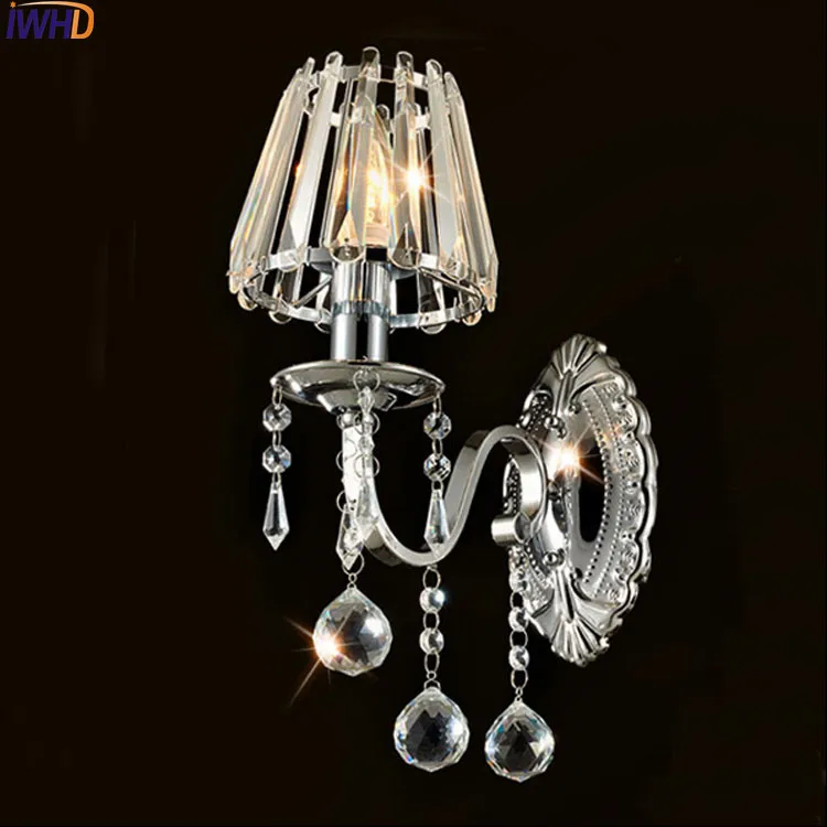 IWHD Современный хрустальный светодиодный настенный светильник для спальни