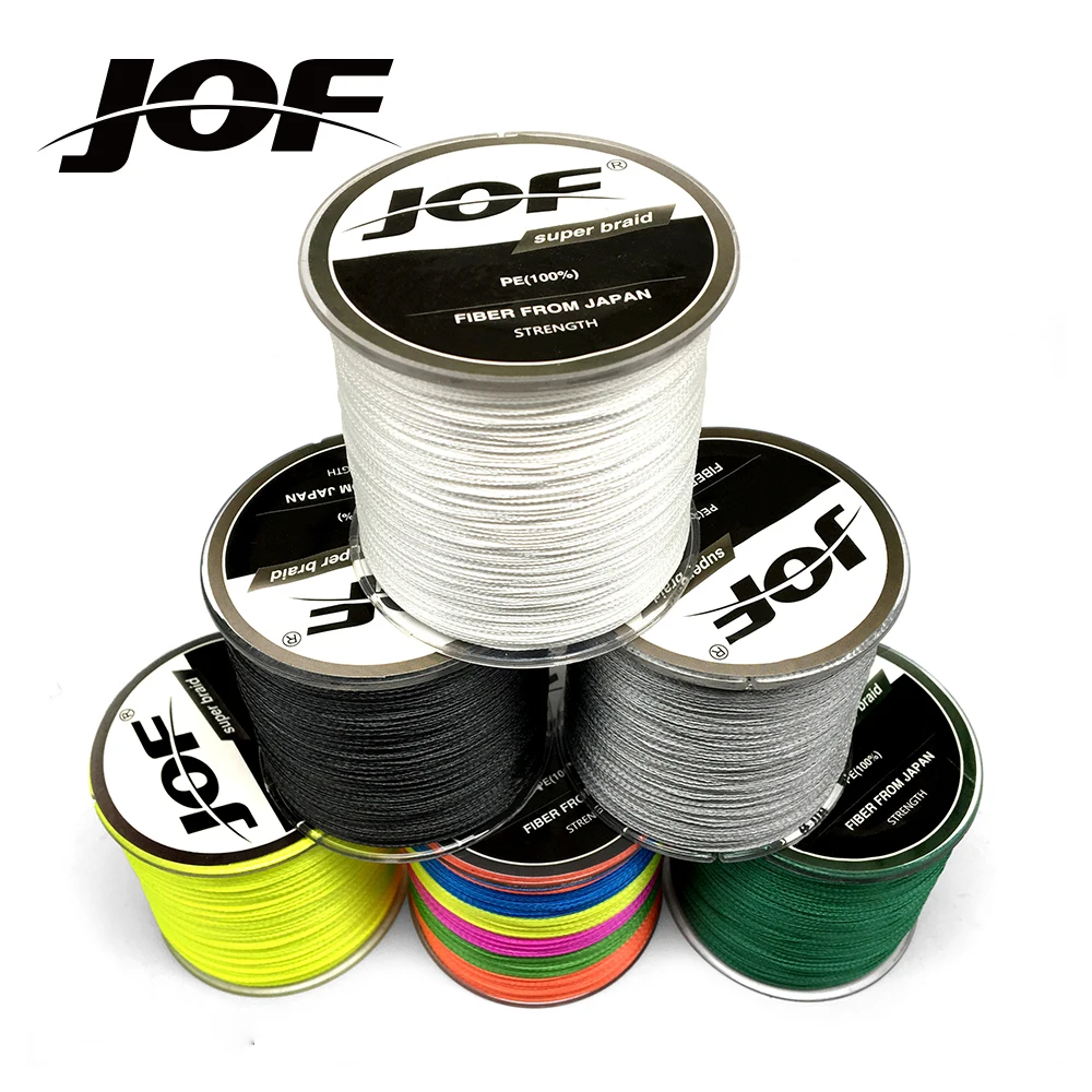 JOF خيط صنارة الصيد 1000 متر 500 متر 300 متر 4 السواحل PE المتعددة الشعيرات مضفر الأسماك الكارب الصيد الصيد معالجة