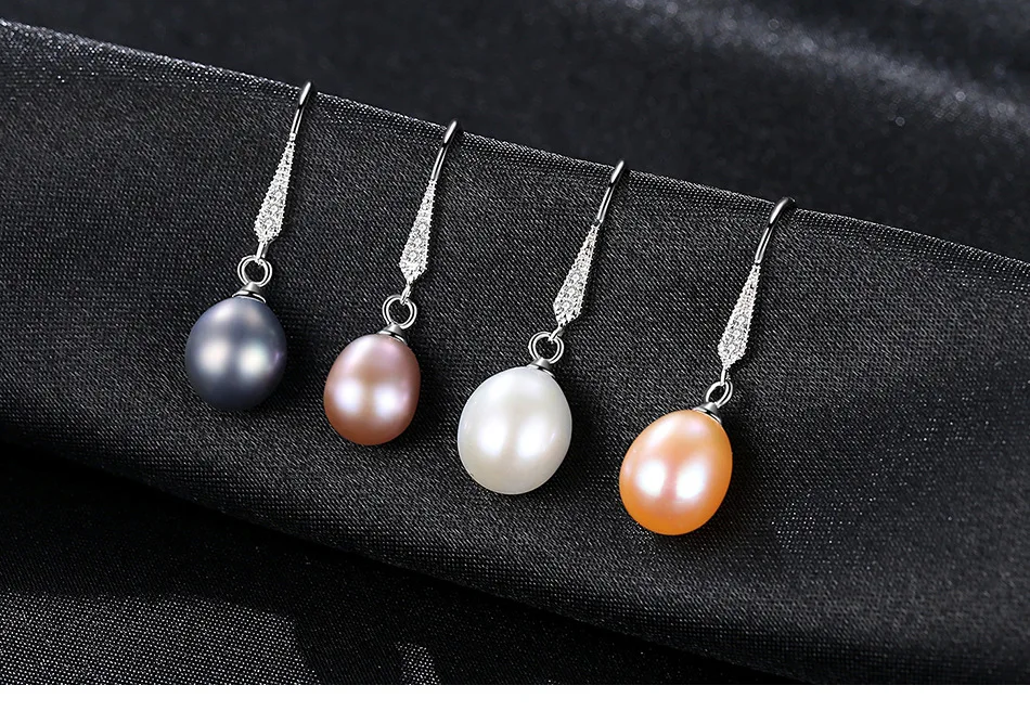 

S925 Sterling Silver Earrings Elegant Jewelry Long Pearl Accessories DD12