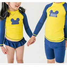 Funfeliz/детский купальный костюм из двух предметов; купальный костюм с длинными рукавами для детей с защитой от УФ-лучей; купальные костюмы для серфинга для мальчиков; купальный костюм для девочек