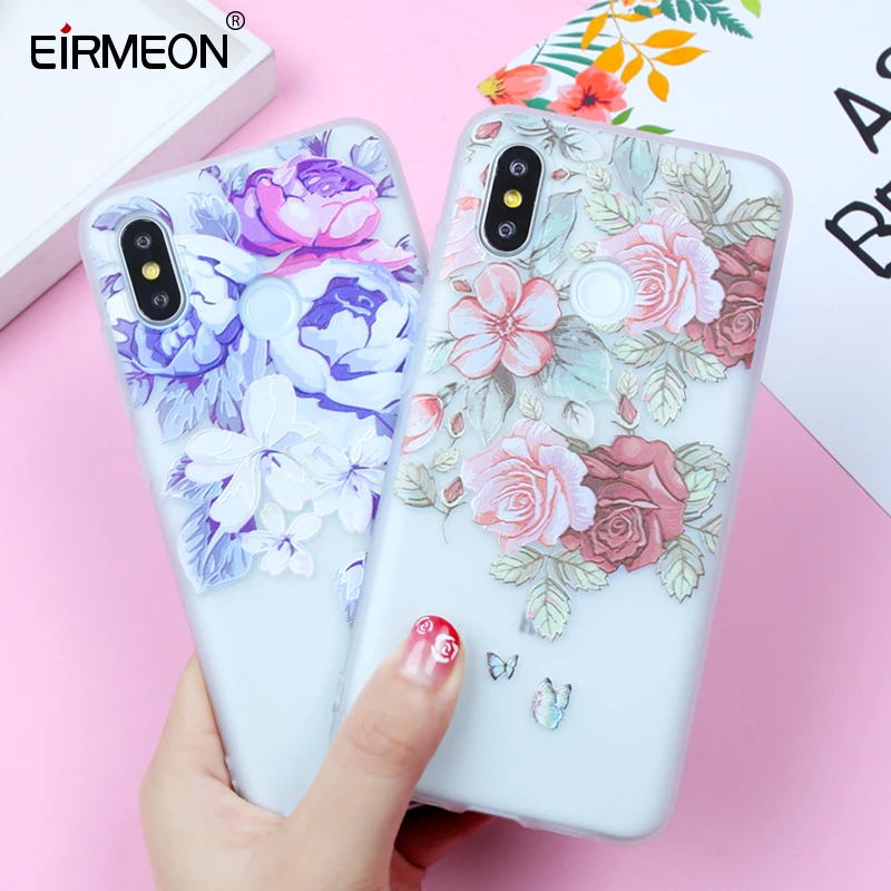

EIRMEON Case For Xiaomi Redmi S2 Case Note 4X Redmi 4X 4A Note 5A 6 Pro Cases For Xiaomi 5X Mi A1 8 SE TPU Relief Flowers Cover