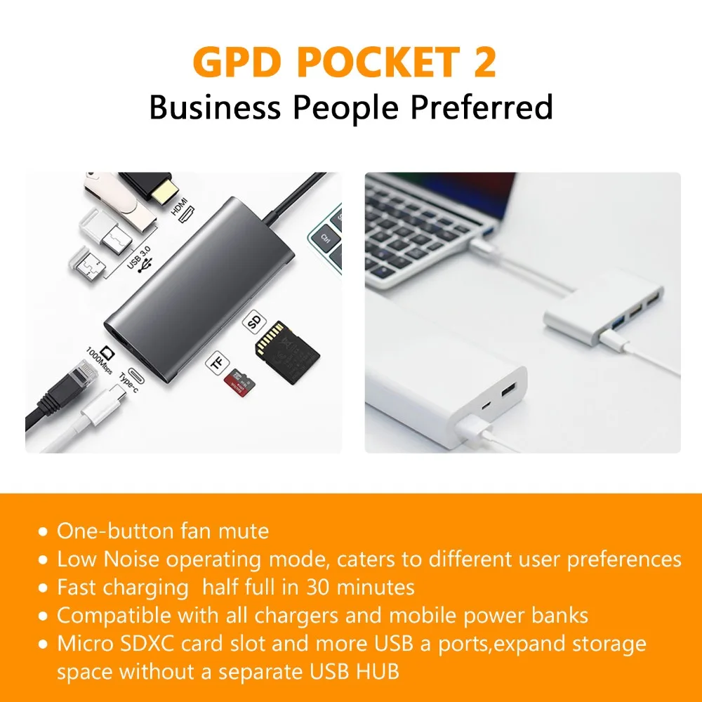 GPD Карманный 2 pocket2 7 дюймов алюминиевый корпус Мини портативный ноутбук UMPC Windows 10 система Процессор Core m3-8100Y 8 ГБ/128 ГБ