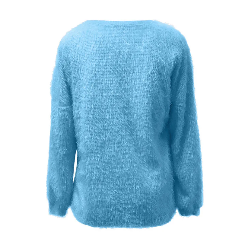Candy Colors Pullover Plus Size Loose Knitted Sweater Warm Latern Long Sleeve Sweater Casual Solid Jumpers Ladies #F#40NV01 (21)