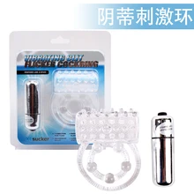 Men’s crystal vibration thimbler delay ring passion lock ring fine sexy adult supplies