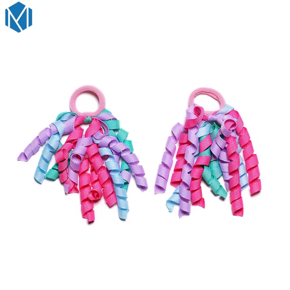 

1 Pair Sweet Elastic Rubber Bands Kids Colorful Hair Scrunchies Children'S Gum Hair Ties Rope Ponytail Holders Hair Accessories