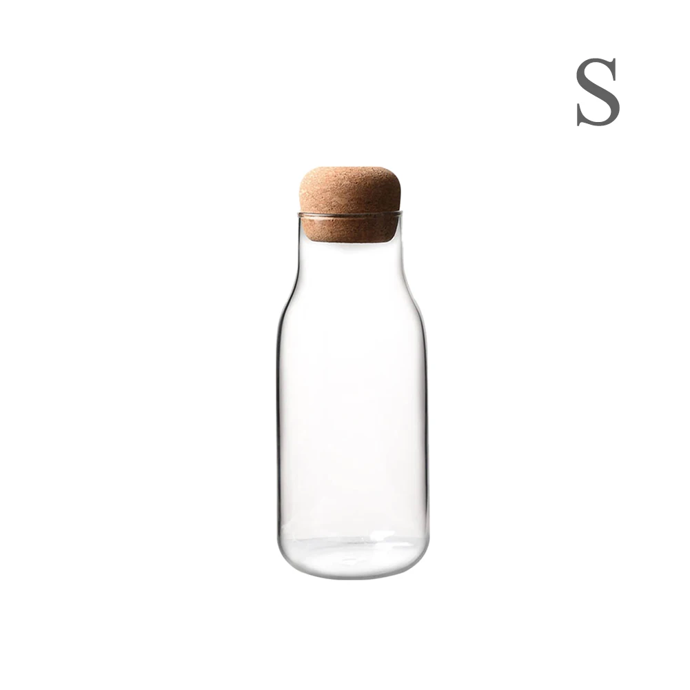 Стеклянная бутылка с пробкой термостойкие бутылка для сока, молока прозрачная коробка для хранения может герметичный Чай Кофе бак для хранения