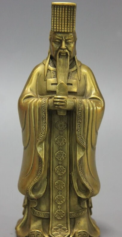 

fast shipping USPS to USA S0881 China Brass Copper Carved Supreme Deity of Taoism Jade Emperor Statue Sculpture