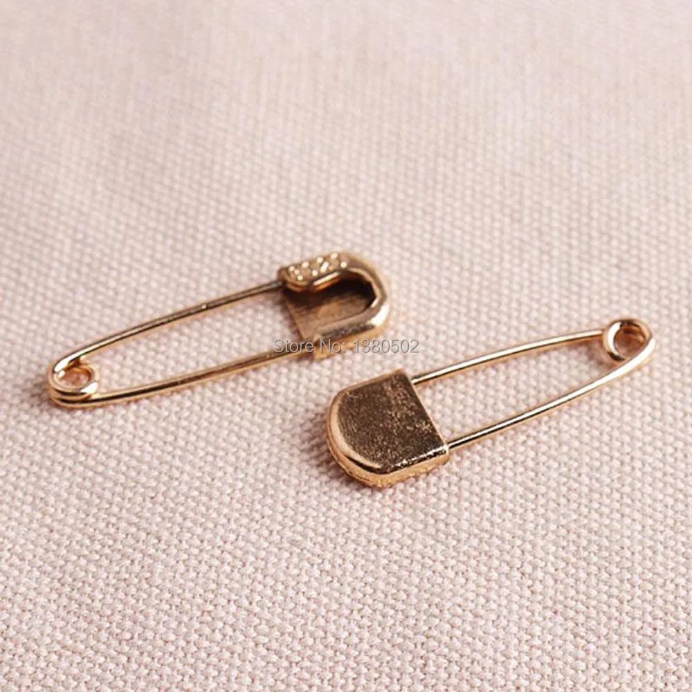 30pcs/lot 35mm metal gold color high quality Safety Pins Brooch Sewing