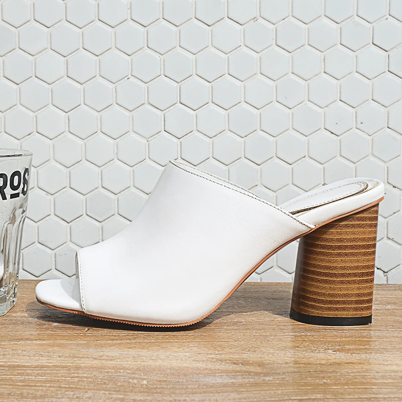 

MAVIRS brand shoes Muller shoes 2018 summer inside and outside leather thick with ladies sandals and slippers