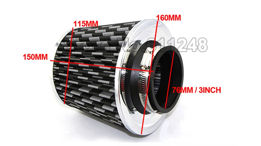 RED 2012 UNIVERSAL 64mm 2.5/" SMALL AIR INTAKE FILTER