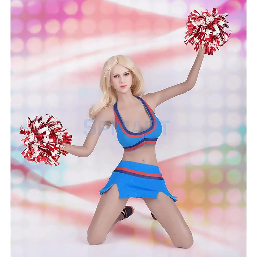 1/6 Scale Cheerleading Uniform Bra Top Dress Briefs Socks Shoes Cheerleaders Clothes Set for 12