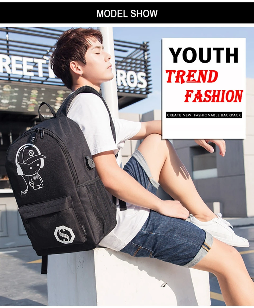 جديد لمكافحة اللص حقيبة مضيئة مدرسية للأولاد الفتيات الطالب حقيبة المدرسة Mochila مع USB ميناء الشحن قفل المدرسية جديد لمكافحة اللص حقيبة مضيئة مدرسية للأولاد الفتيات الطالب حقيبة المدرسة Mochila مع USB ميناء الشحن قفل المدرسية