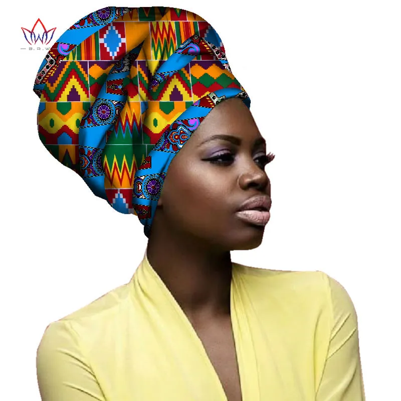 Мульти-цветной головной убор повязка на голову Базен головные украшения Обёрточная бумага галстуком-бабочкой шарф Высокое качество африканских волос головной платок для Для женщин AF005 - Цвет: 4