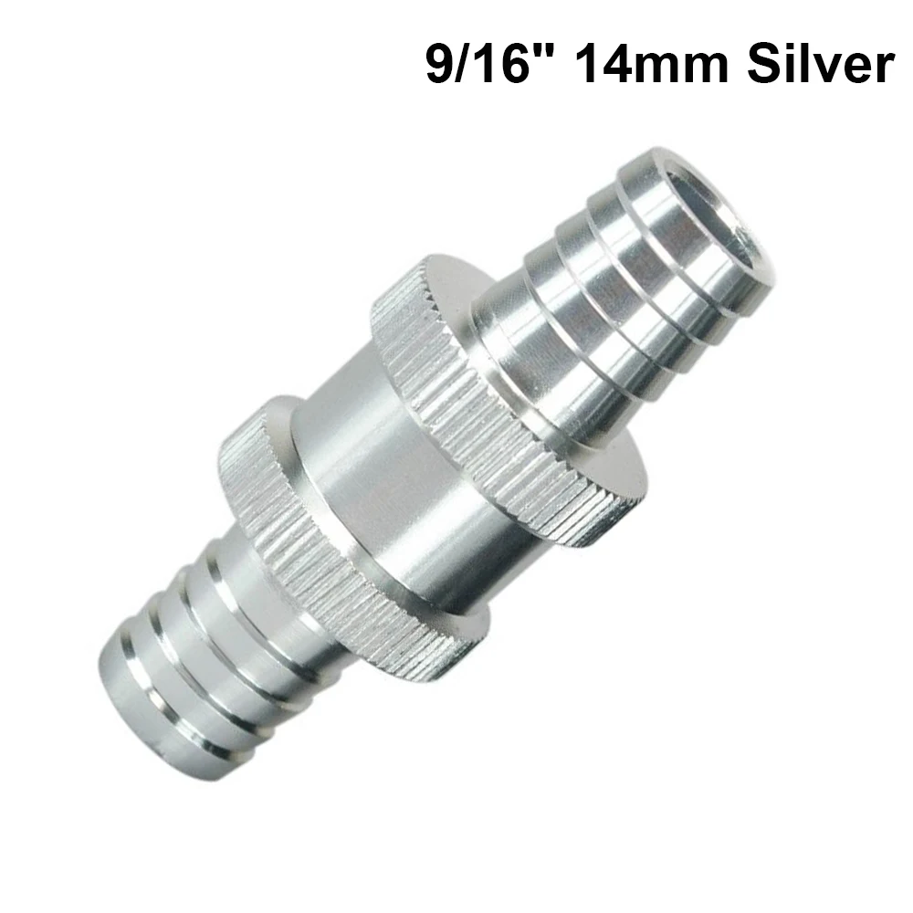 14mm Silver Высокое качество алюминии Сплав топливным обратным проверочным клапаном в одну сторону бензин дизель 6/8/10/12/14 мм PQY-FCV - Цвет: 14mm Silver
