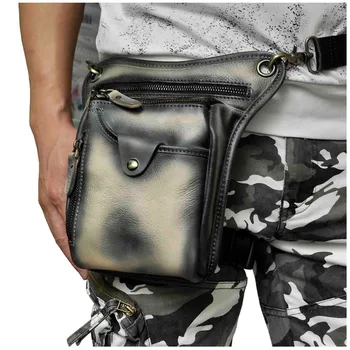 

Genuine Leather Men Design Casual Brown Classic Shoulder Sling Bag Fashion Travel Fanny Waist Belt Pack Leg Bag 211-5-LC