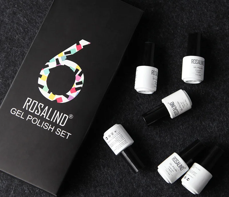 ROSALIND Crackle Gel Set Nail Polish Air Dry Gel Varnishes All For Manicure Soak Off Semi Permanent Nail Art Need Base Top Coat