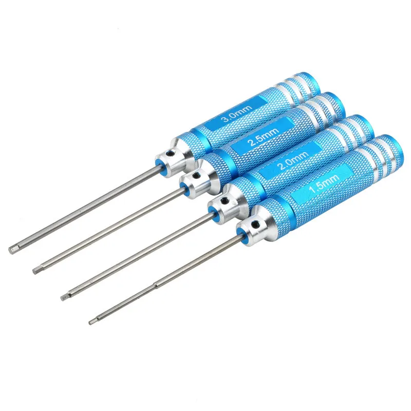 

4PCS Hex Screw Driver Tool Kit For RC Helicopter Plane Transmitter Car Blue New Hot!