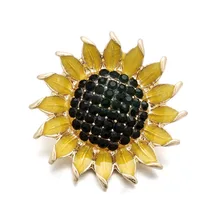 Newest Snap Jewelry High Quality Big Crystal Sunflower 18mm 20mm Snap Button Bracelet DIY Ginger Charms Accessories