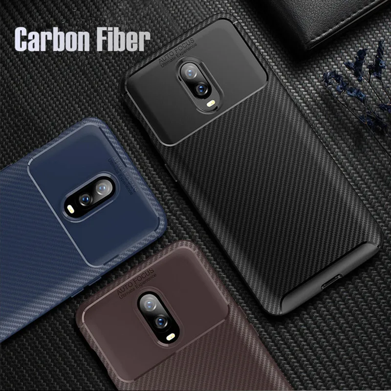 cheap Luxury tpu carbon fiber case for oneplus 6 phone case shockproof soft silicone armor rubber back matte cover for oneplus 6t capa