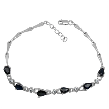 

2017 Sale Qi Xuan_Free Mail Dark Blue Stone Elegant Bracelets_S925 Solid Silver Fashion Bracelets_Manufacturer Directly Sales