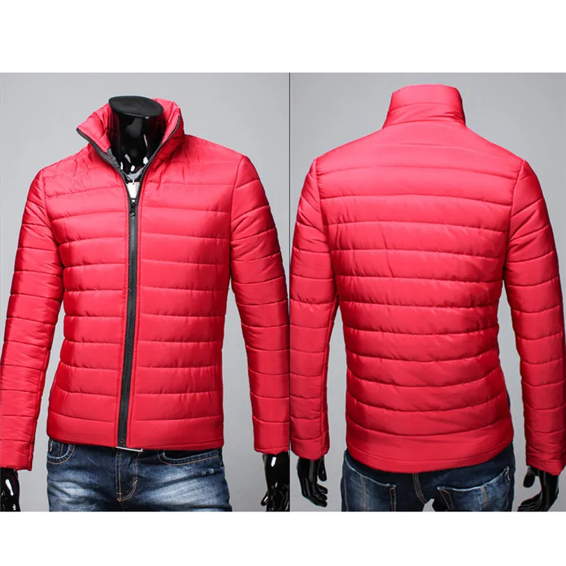 Men Winter Autumn Jacket Casual Keep Warm Stand Collar Coats Slim Long Sleve Zipper Jacket Top Coat Male Outwear Coat #4M28 (11)