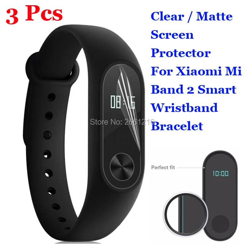 

3 Pcs/Lot HD Clear / Anti-Glare Matte Anti-Scratch Screen Protector Protection Film For Xiaomi Mi Band 2 Smart Wristband
