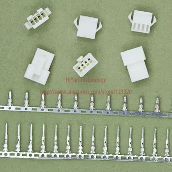 

(50sets/lot) connectors SM SM2.54 4Pin Pitch:2.54MM White Flame-Retardant Female and Male Housing + terminals SM-4P JST2.54